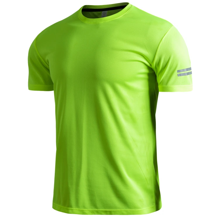 T Shirt Running Personnalisable - Vert flashy vue face -- WO-Calisthenics