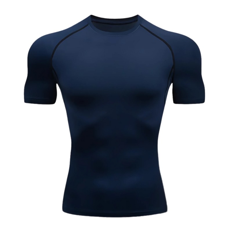 T Shirt Sport Personnalisable Bleu Marine vue Face -- WO-Calisthenics