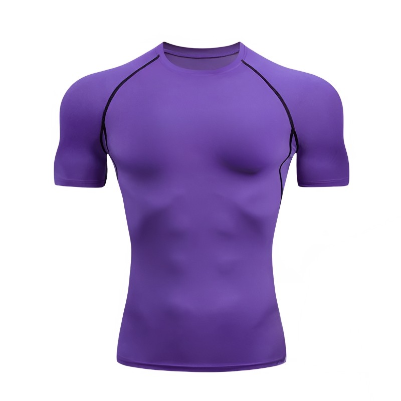 T Shirt Sport Personnalisable Mauve vue Face -- WO-Calisthenics