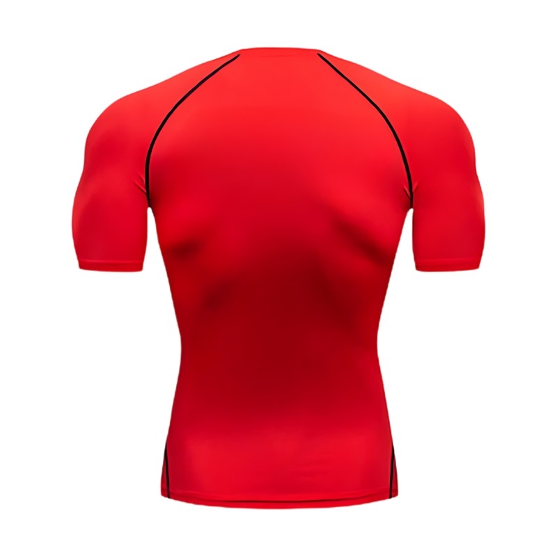 T Shirt Sport Personnalisable Rouge vue Dos -- WO-Calisthenics